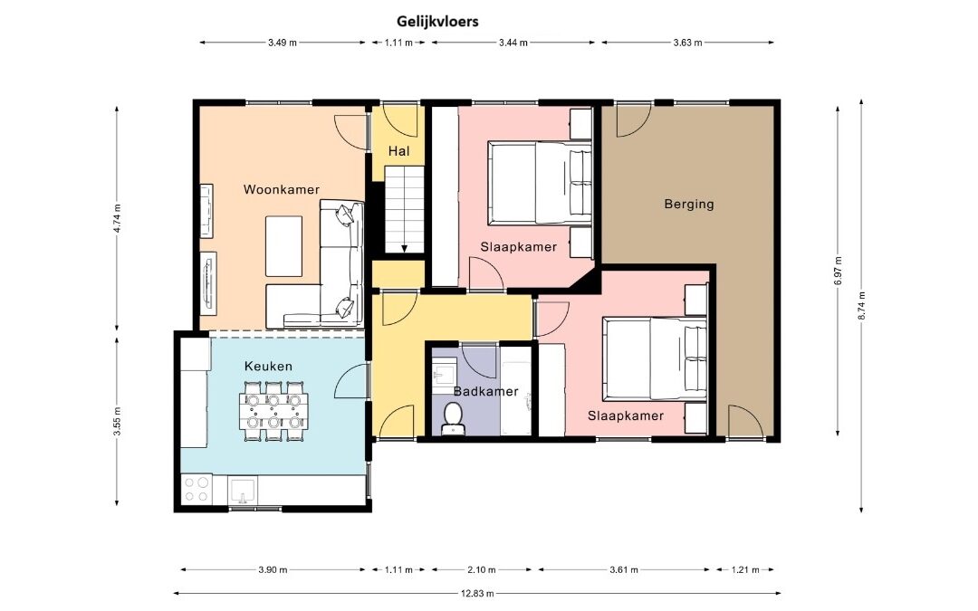 gelijkvloers plattegrond Verdus